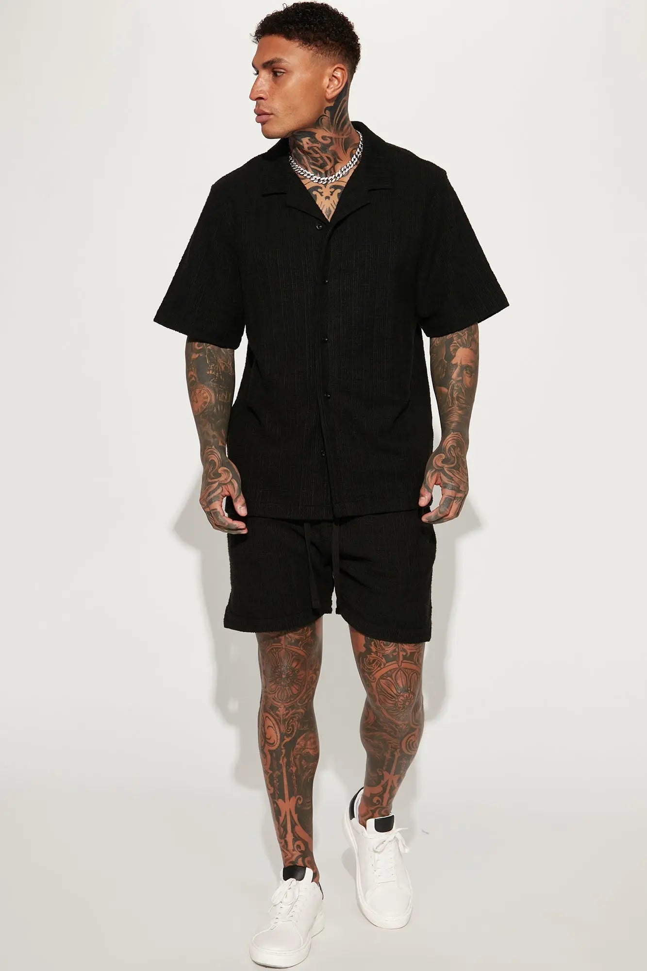 Dean Textured Short - Black Fashion Nova