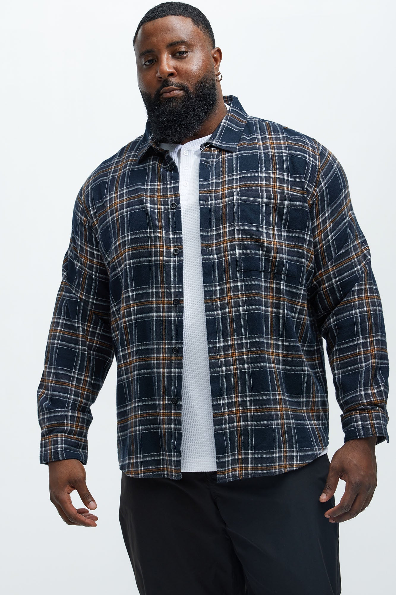 Mansen Flannel Shirt - Black/combo Fashion Nova