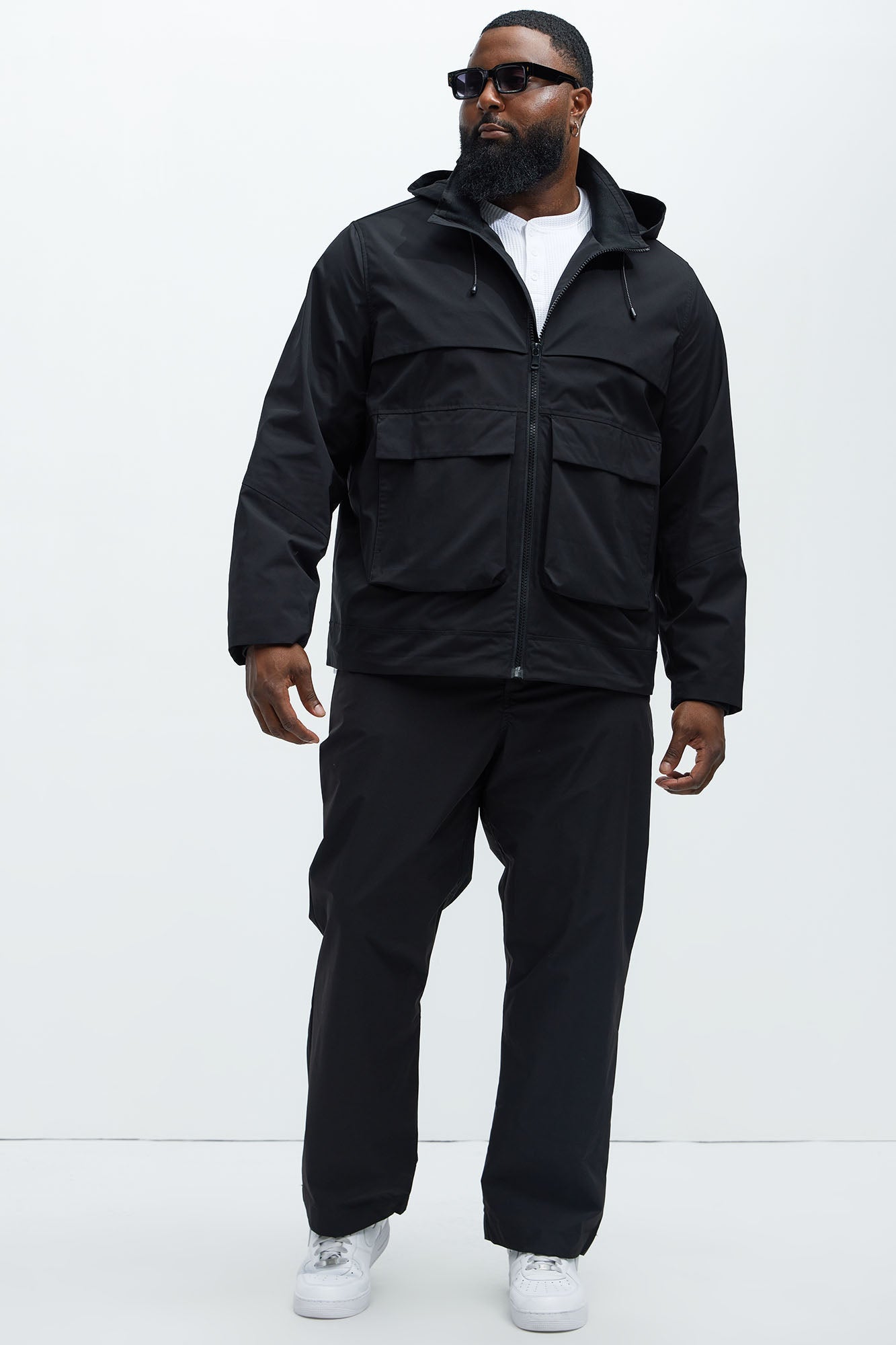 Every Move Hooded Cargo Pocket Jacket - Black Fashion Nova