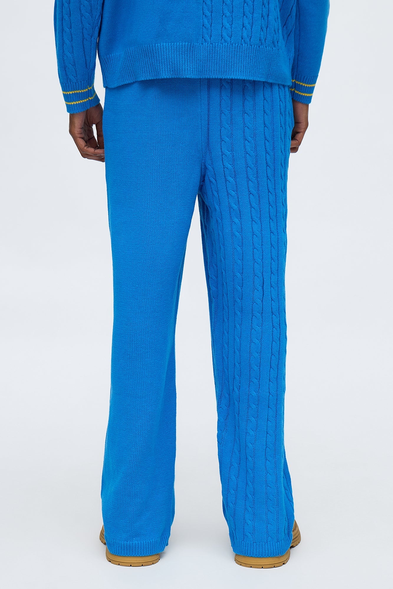 Preppy Life Sweater Knit Pant - Blue/combo Fashion Nova