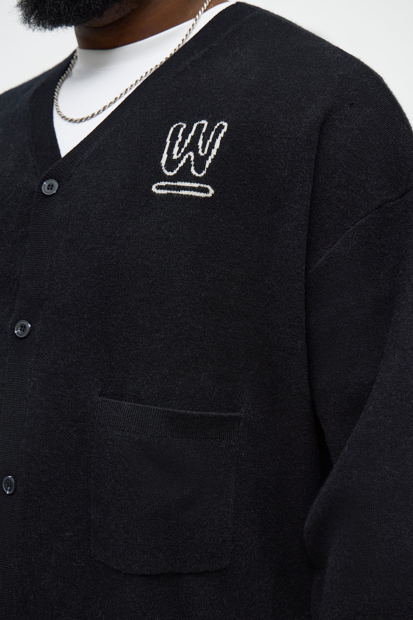 Cropped Clover Academic Sweater Cardigan - Black Fashion Nova