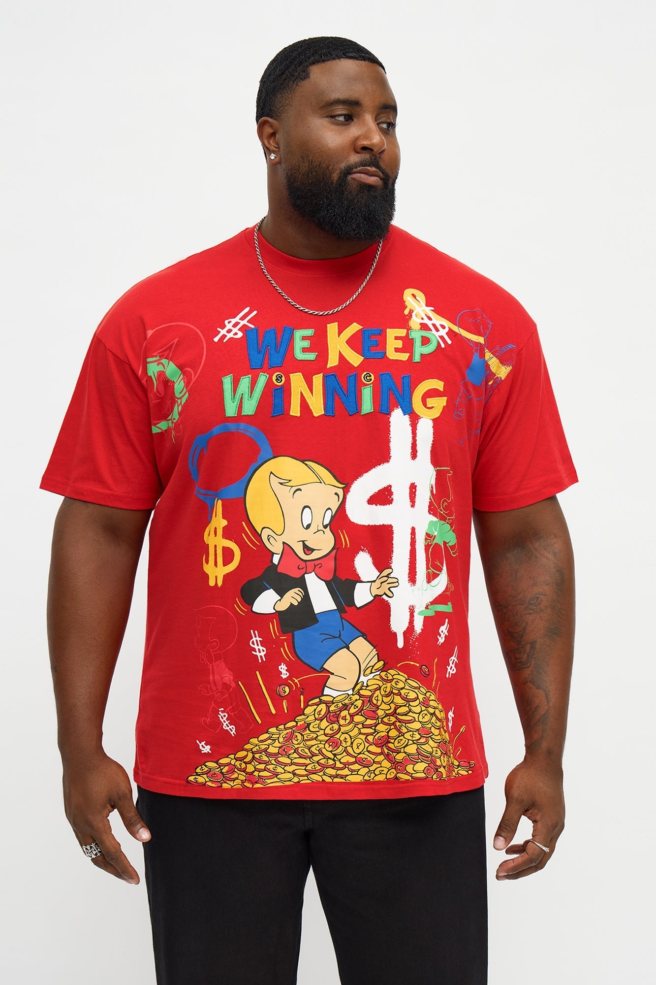 Richie Rich We Keep Winning Short Sleeve Tee - Red Fashion Nova