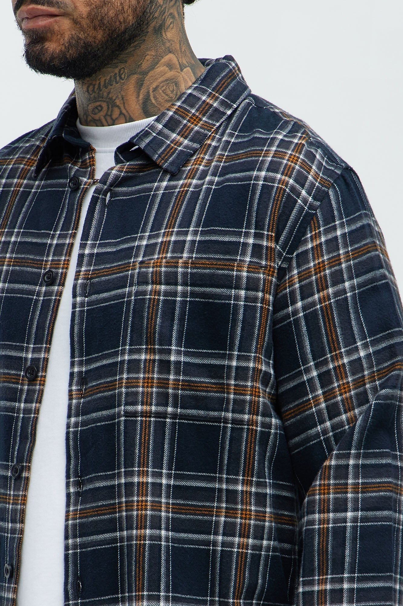 Mansen Flannel Shirt - Black/combo Fashion Nova