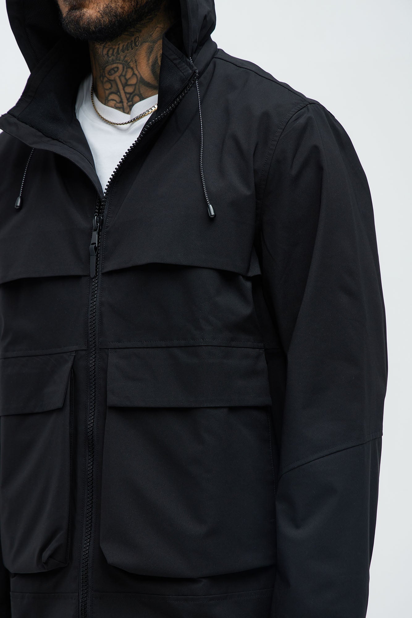Every Move Hooded Cargo Pocket Jacket - Black Fashion Nova
