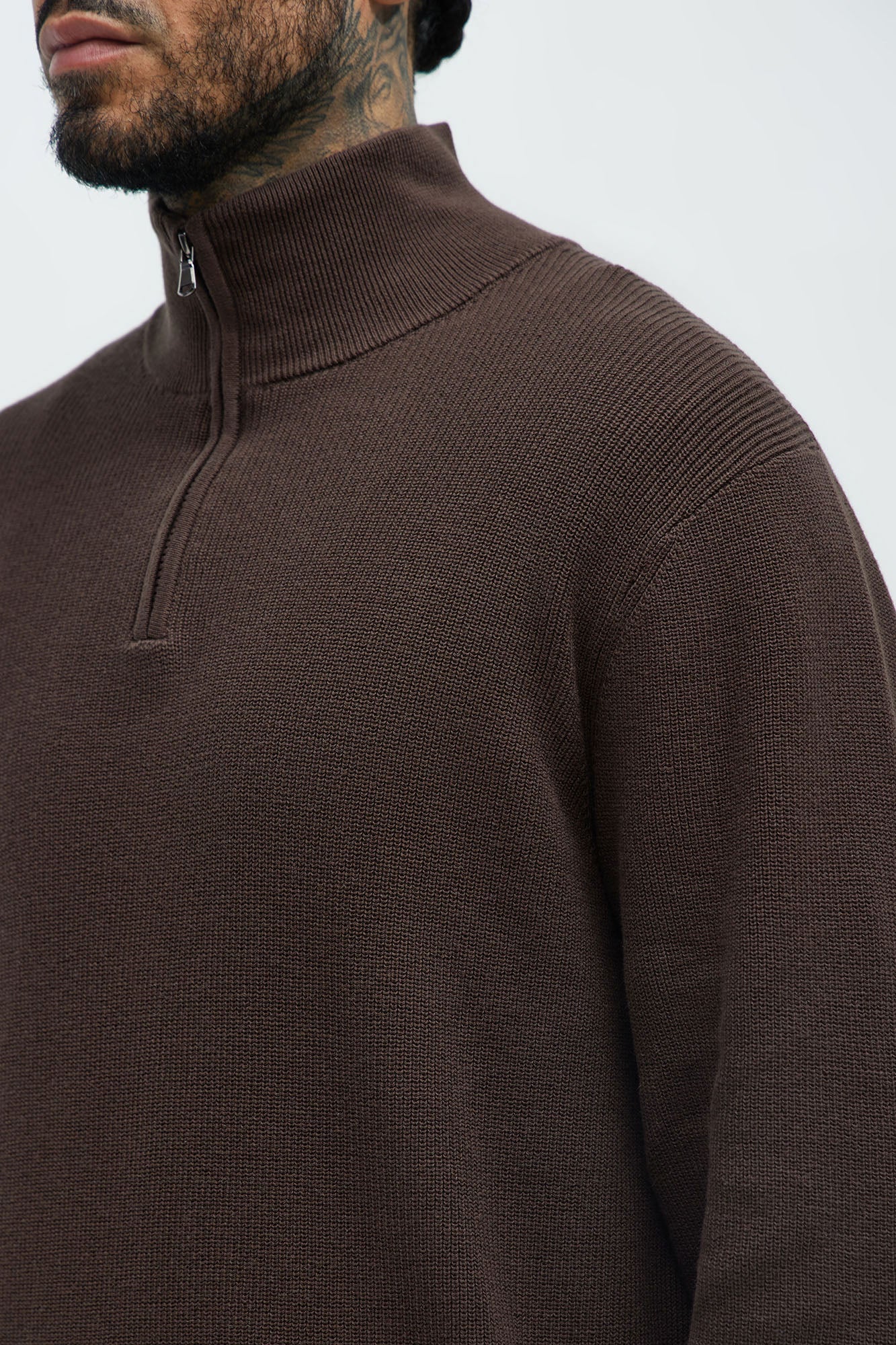 Shawn Quarter Zip Sweater - Brown Fashion Nova