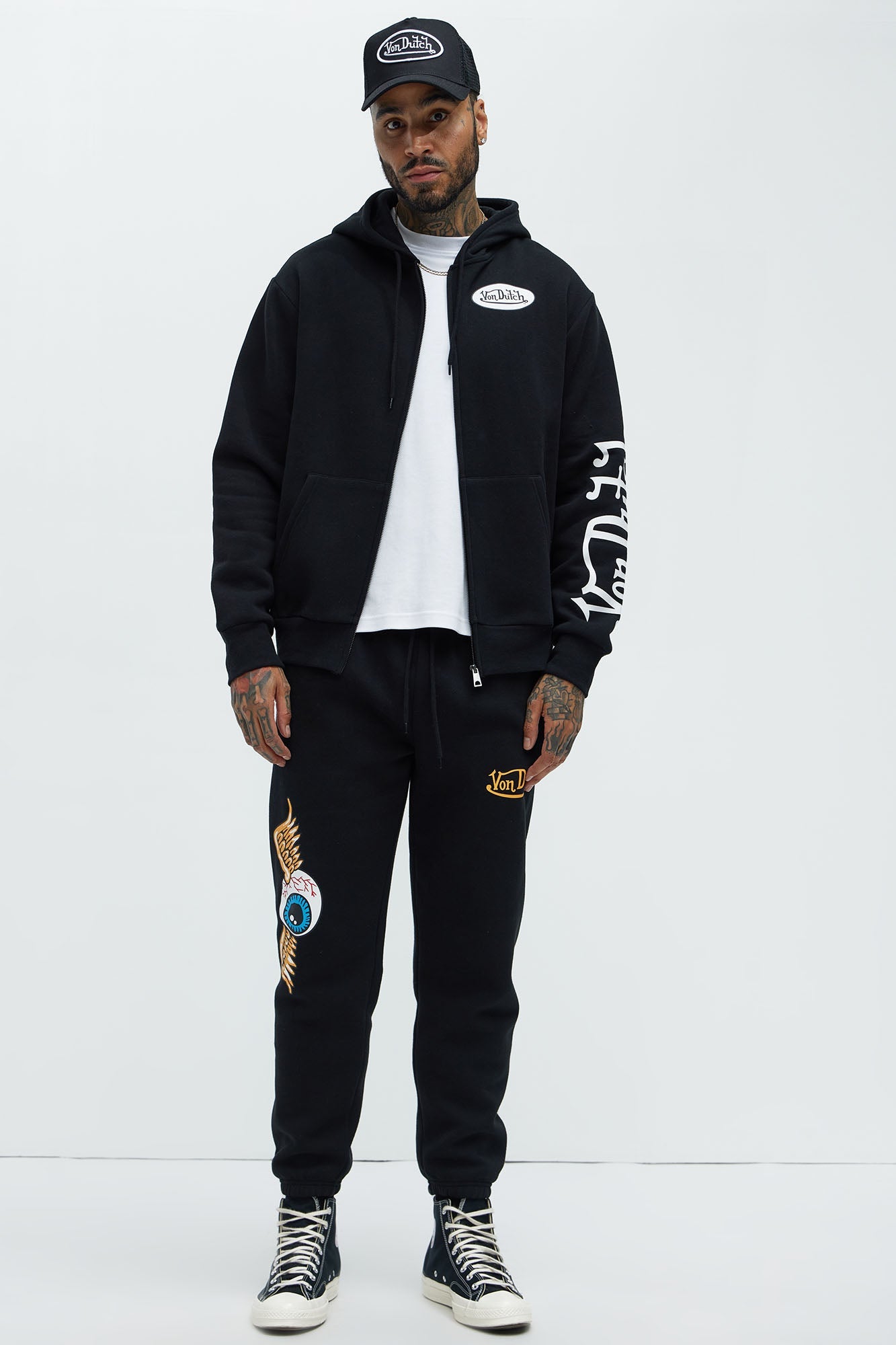 Von Dutch Gold Wings Hoodie - Black Fashion Nova
