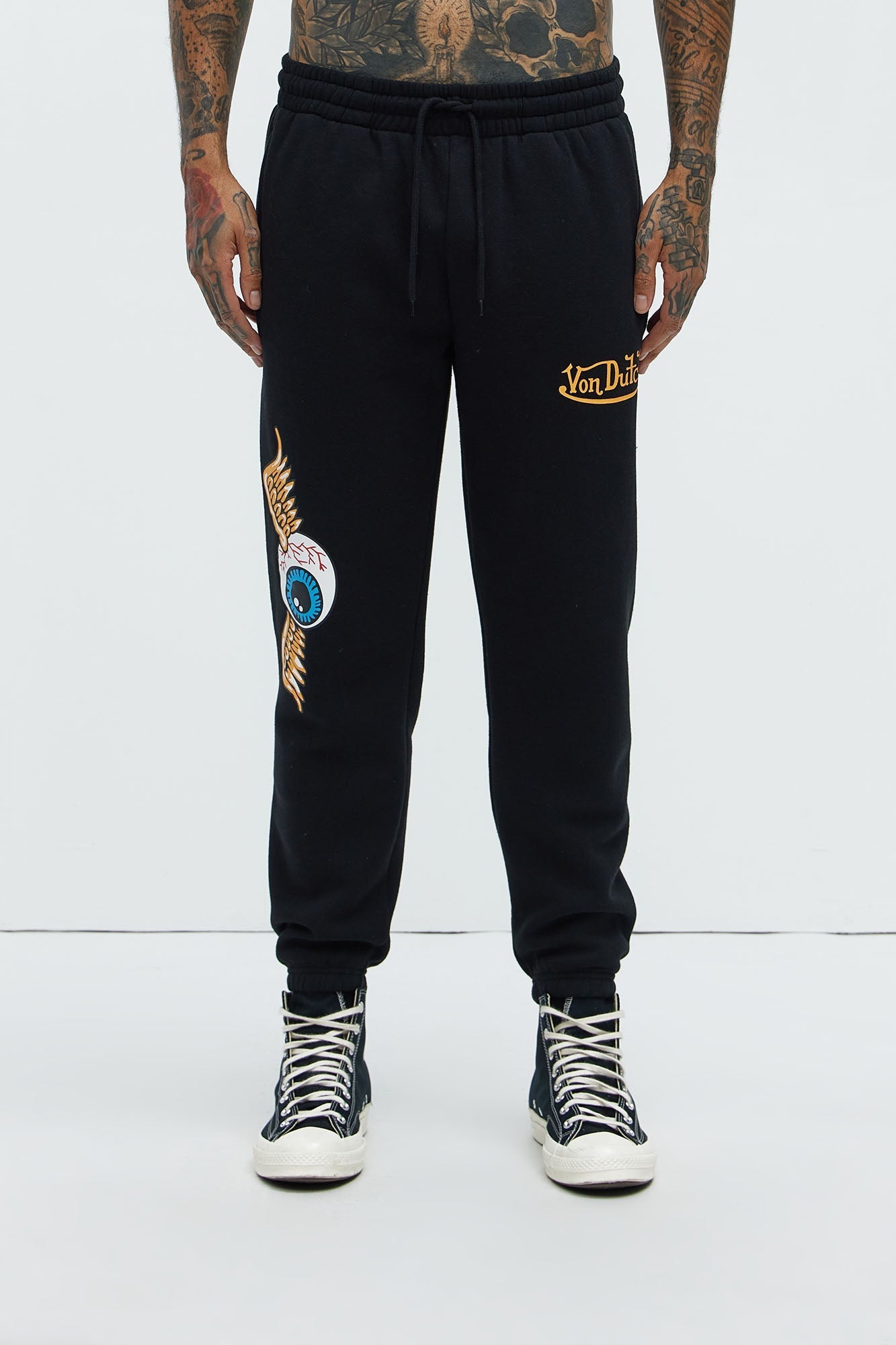 Von Dutch Lost Angels Sweatpants - Black Fashion Nova