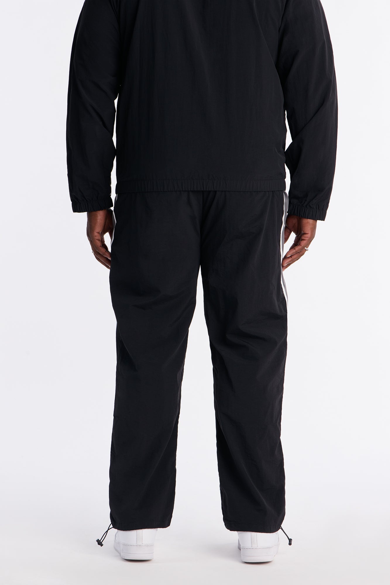 Straight Prep The Field Color Block Nylon Pant - Black/combo Fashion Nova
