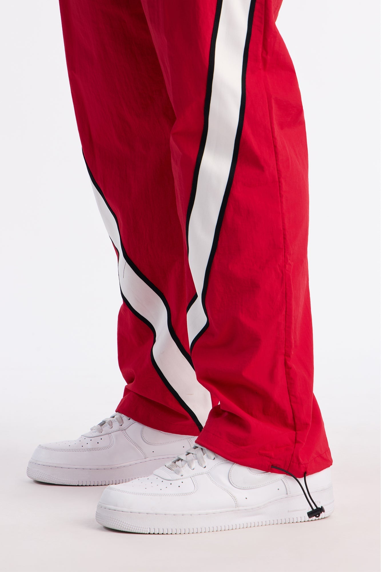 Straight Prep The Field Color Block Nylon Pant - Red/combo Fashion Nova