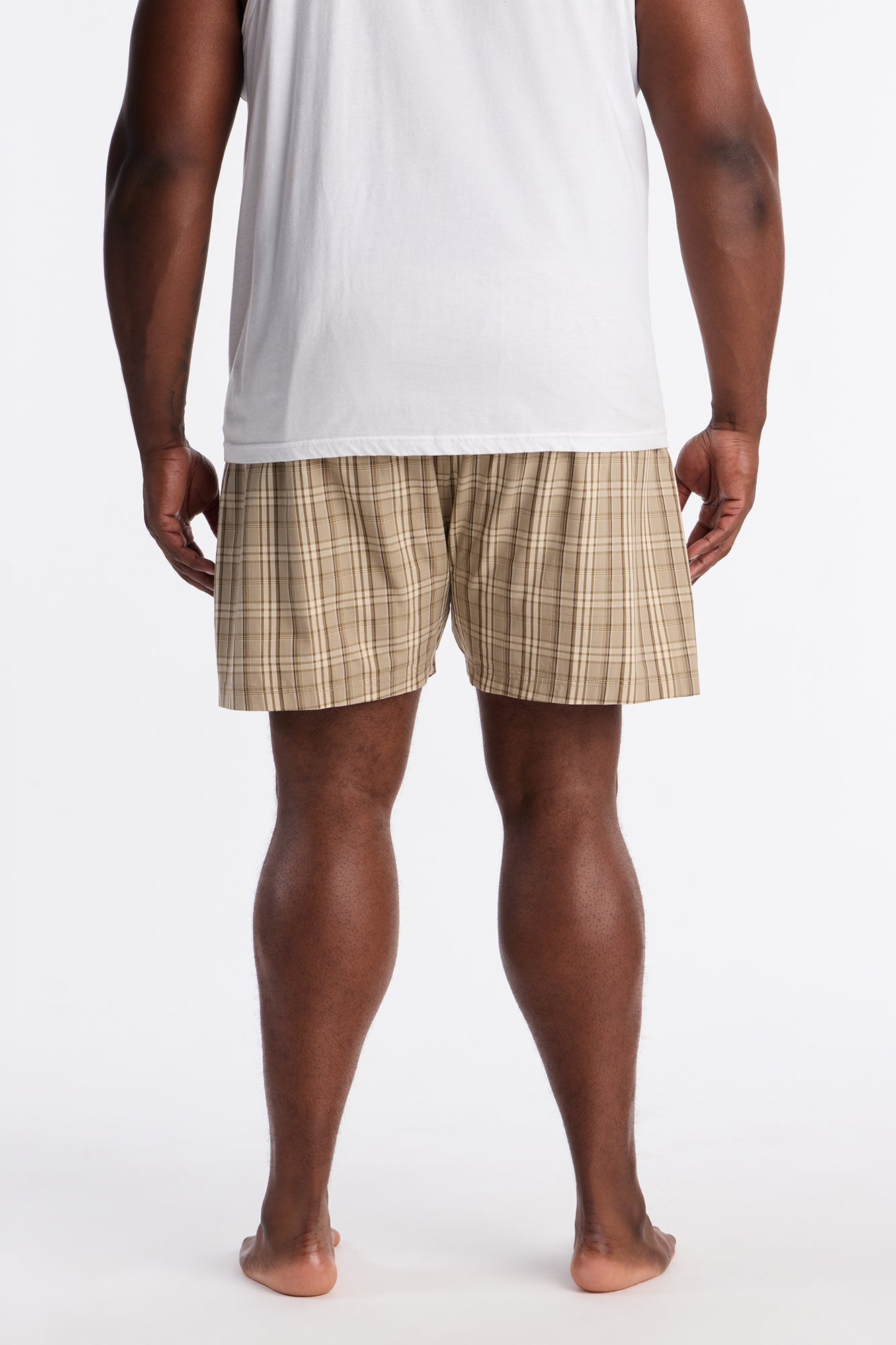 Classic Plaid Cotton Boxer - Tan Fashion Nova