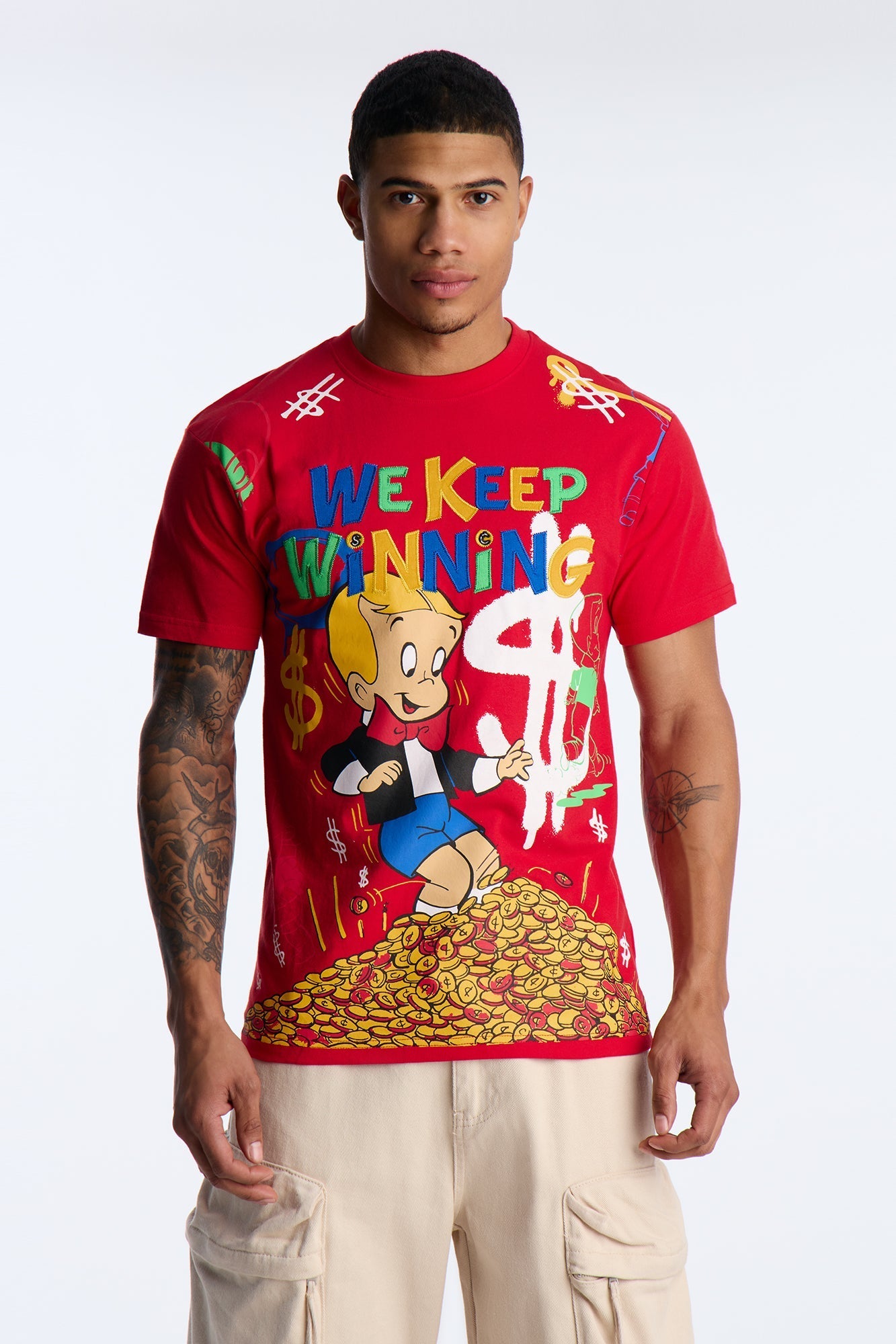Richie Rich We Keep Winning Short Sleeve Tee - Red Fashion Nova