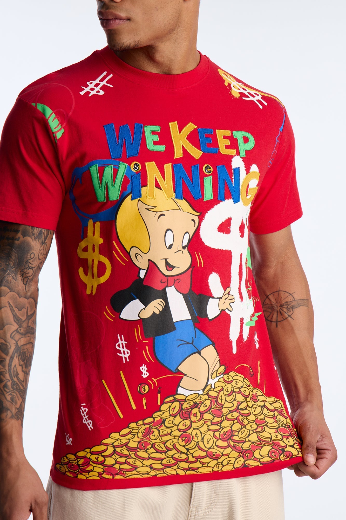 Richie Rich We Keep Winning Short Sleeve Tee - Red Fashion Nova