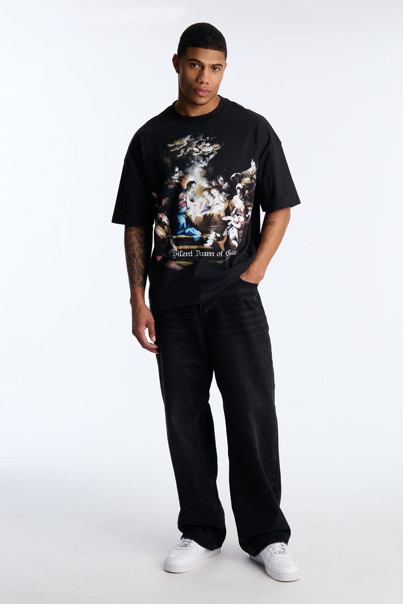Birth Of The Son Short Sleeve Tee - Black Fashion Nova