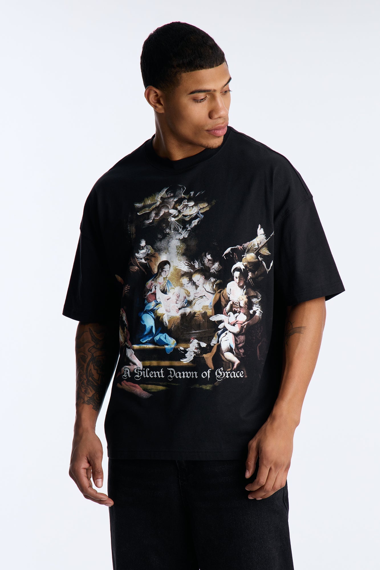 Birth Of The Son Short Sleeve Tee - Black Fashion Nova