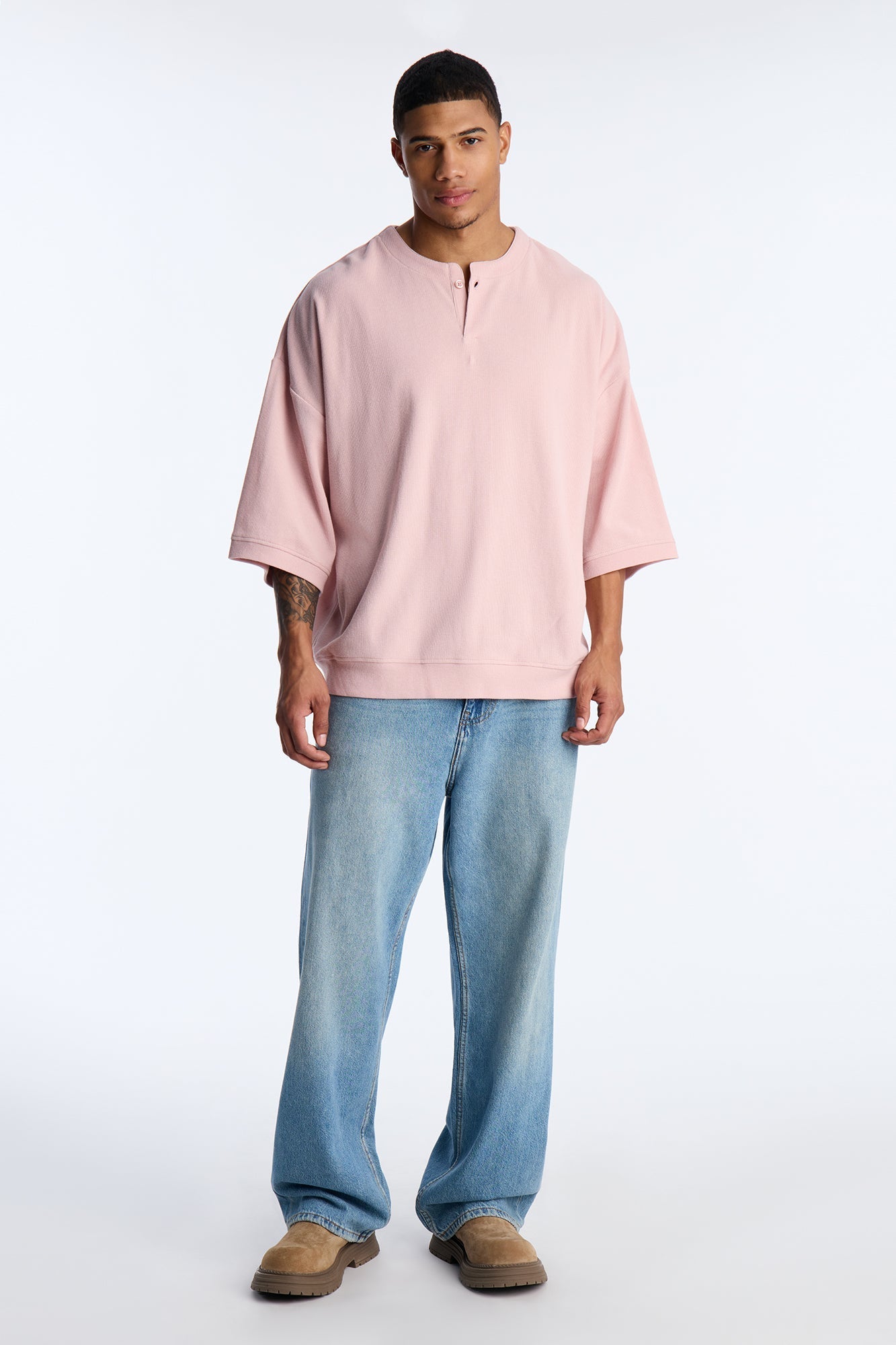 Relaxed Fit Classic Henley - Mauve Fashion Nova