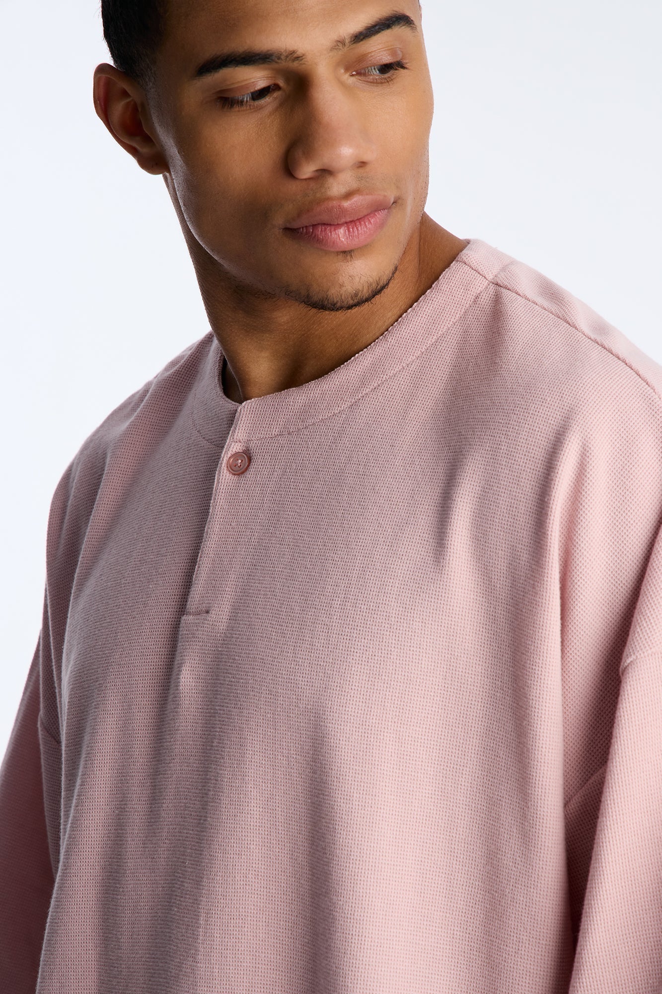 Relaxed Fit Classic Henley - Mauve Fashion Nova