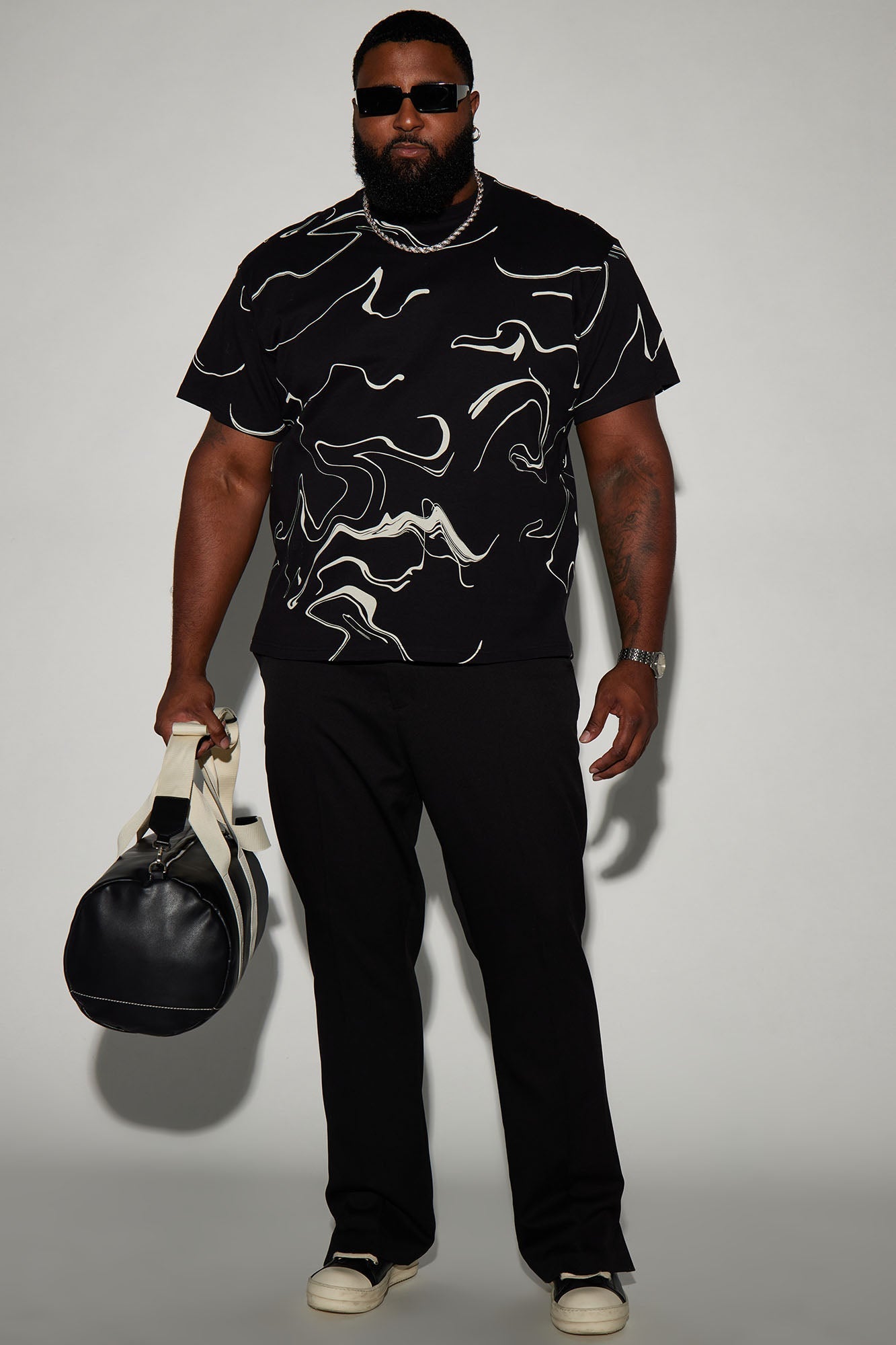 All In Marble Short Sleeve Tee - Black/combo Fashion Nova