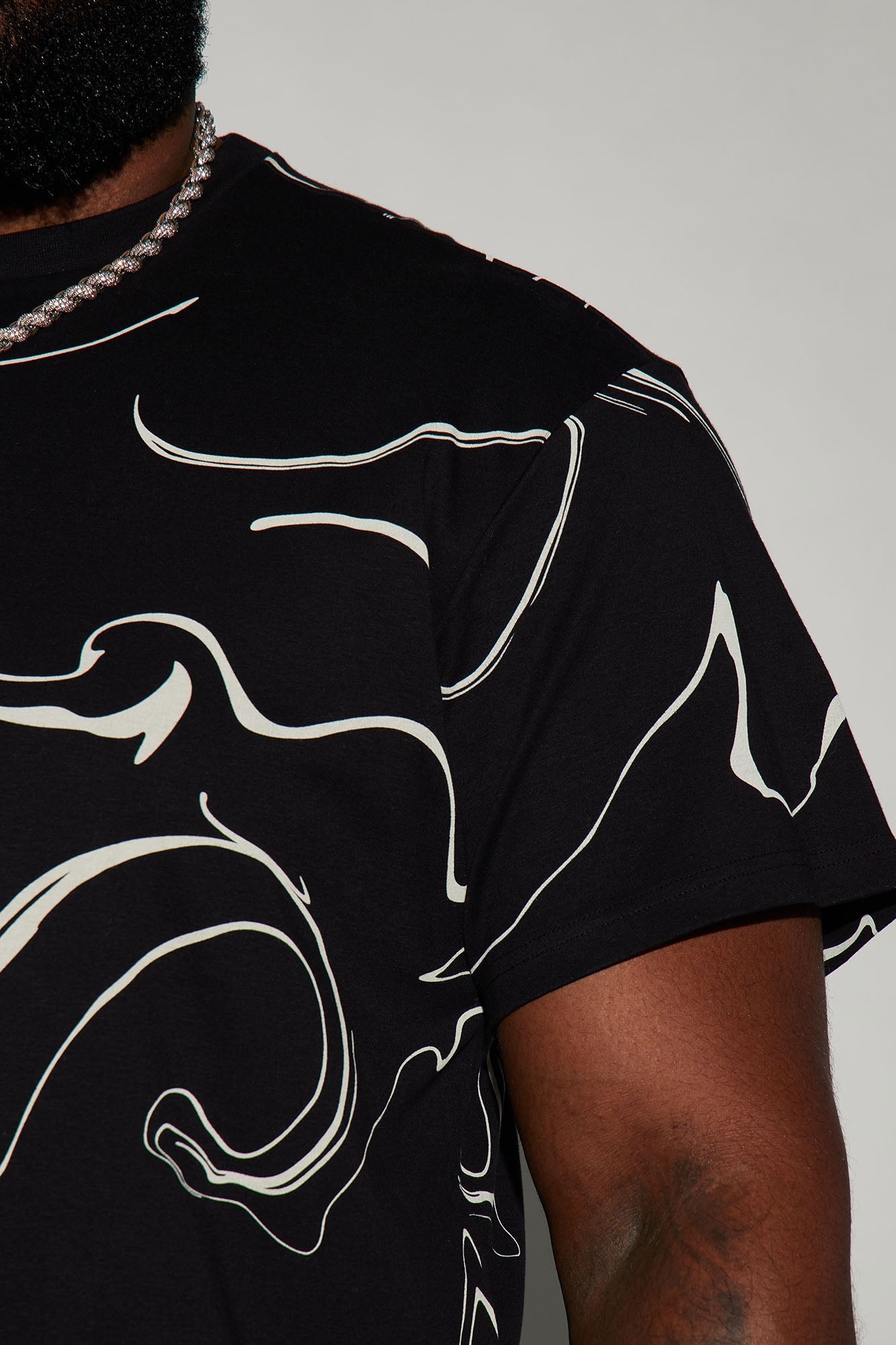All In Marble Short Sleeve Tee - Black/combo Fashion Nova