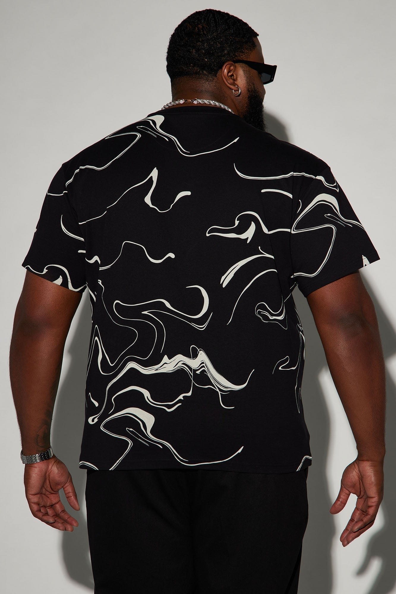 All In Marble Short Sleeve Tee - Black/combo Fashion Nova