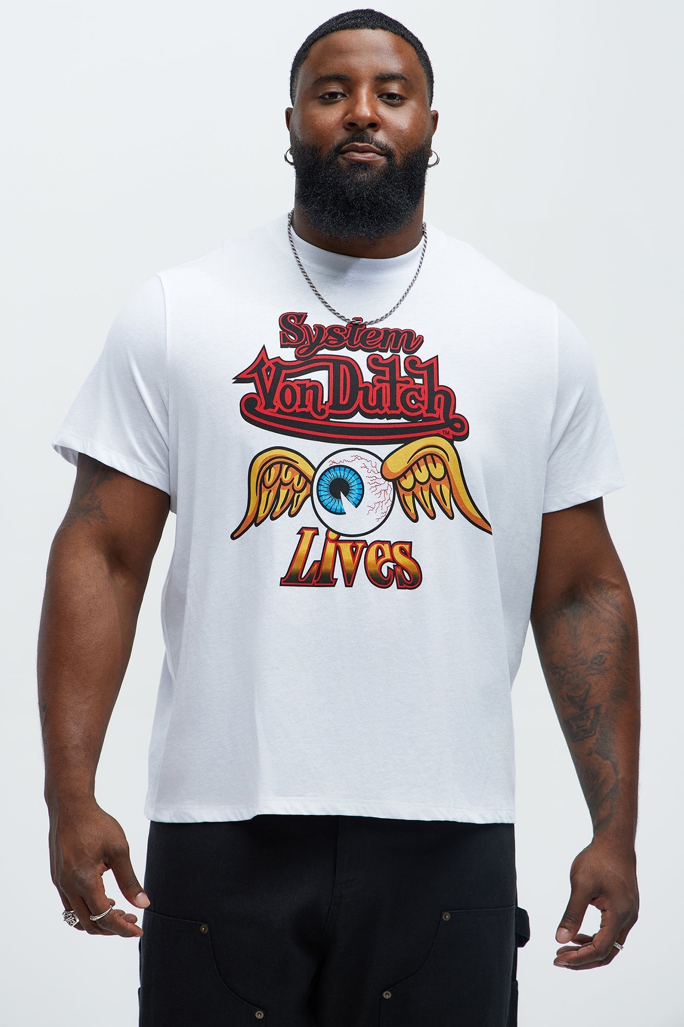 Von Dutch System Lives Short Sleeve Tee - White Fashion Nova
