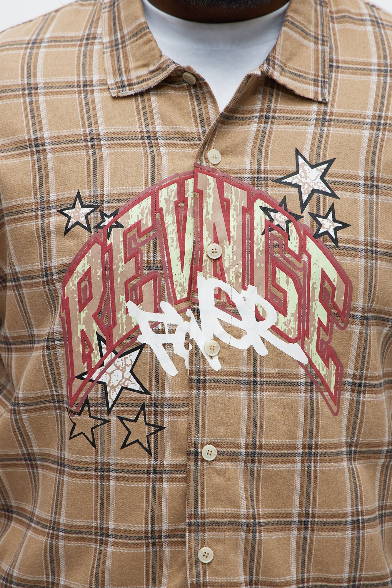 Revenge Woven Flannel - Taupe/combo Fashion Nova