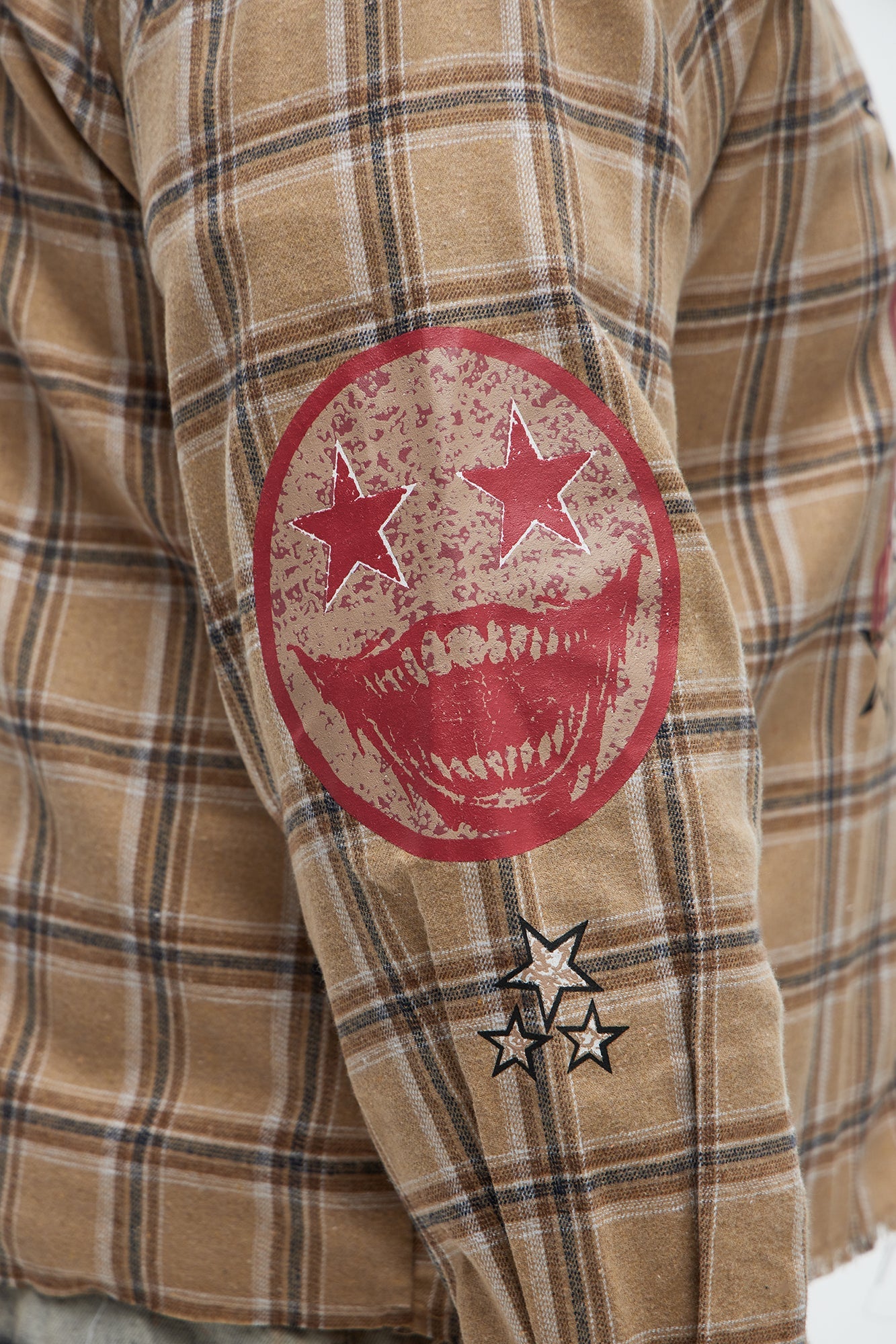 Revenge Woven Flannel - Taupe/combo Fashion Nova