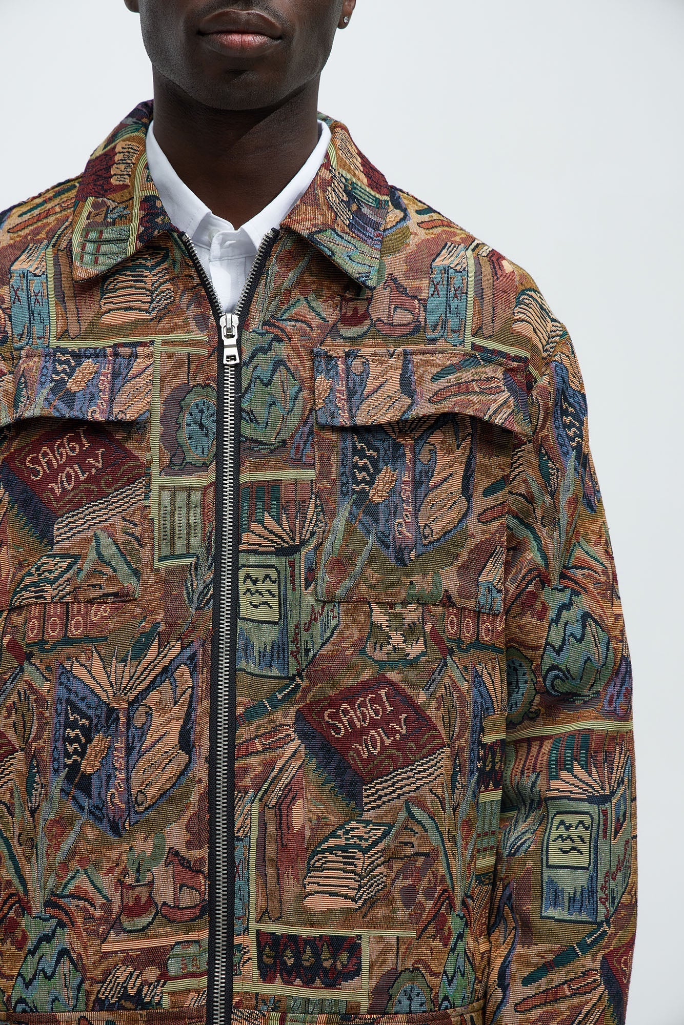 Feelin A Way Tapestry Zip Jacket - Multi Color Fashion Nova