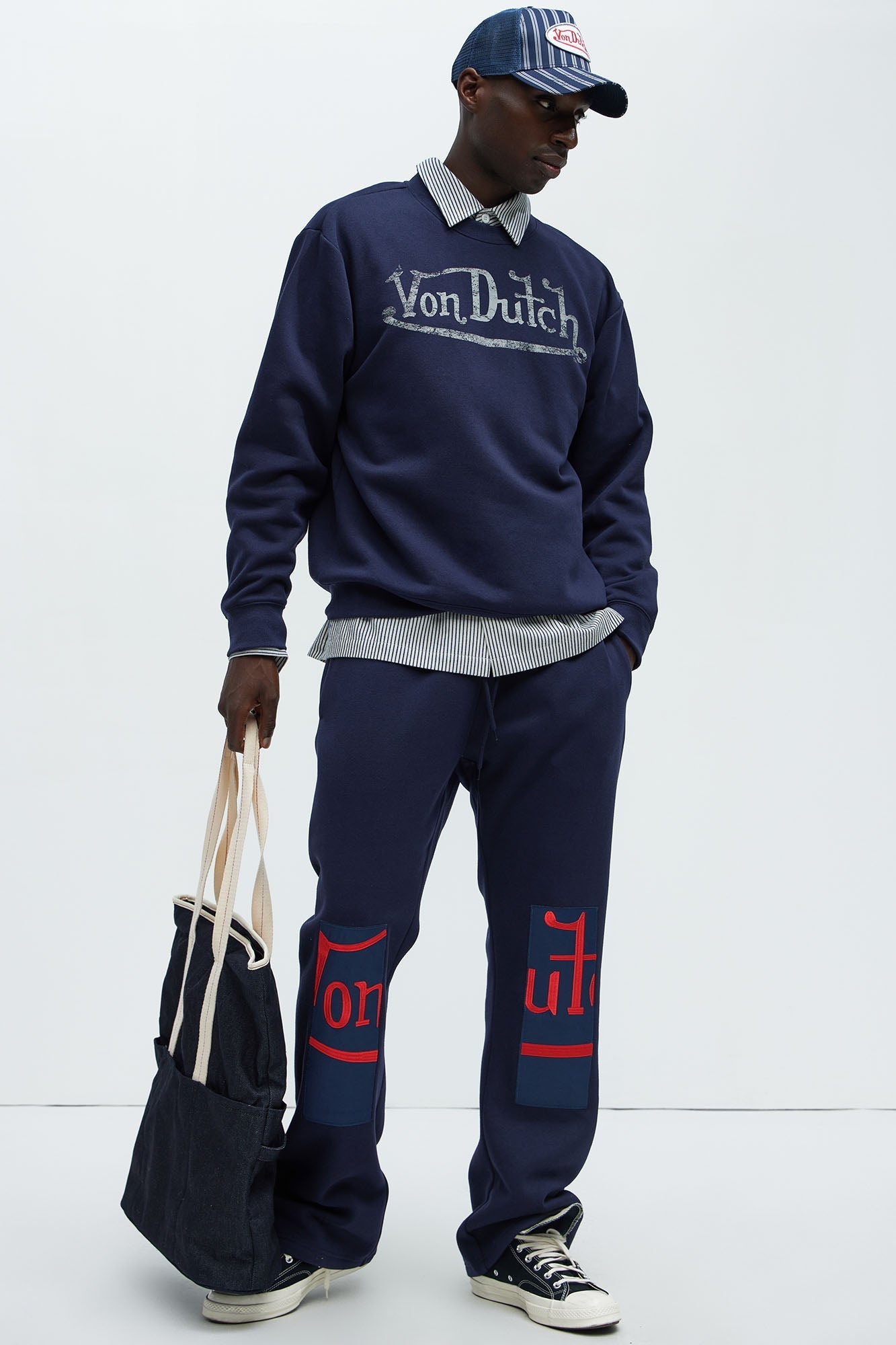 Von Dutch Crewneck Sweatshirt - Navy Fashion Nova