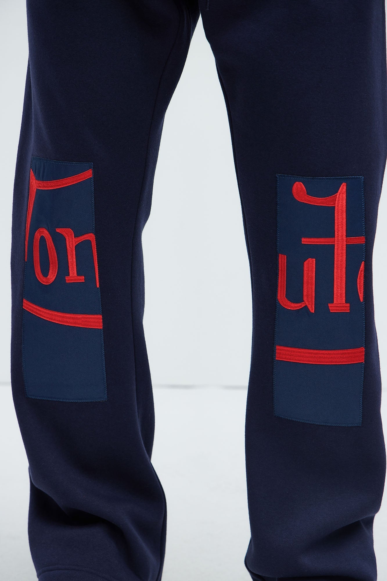 Von Dutch Split Flared Sweatpants - Navy Fashion Nova