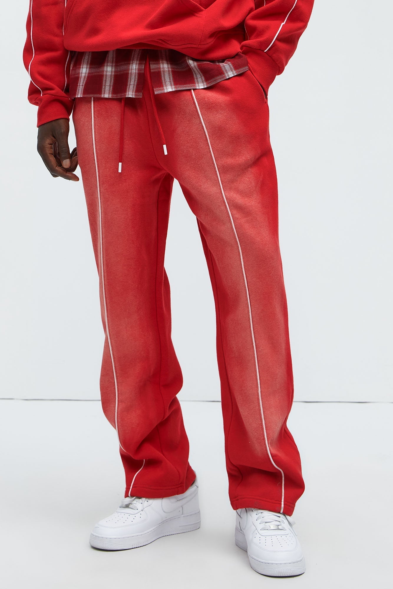 Tyson Just Go With It Straight Sweatpants - Red Fashion Nova