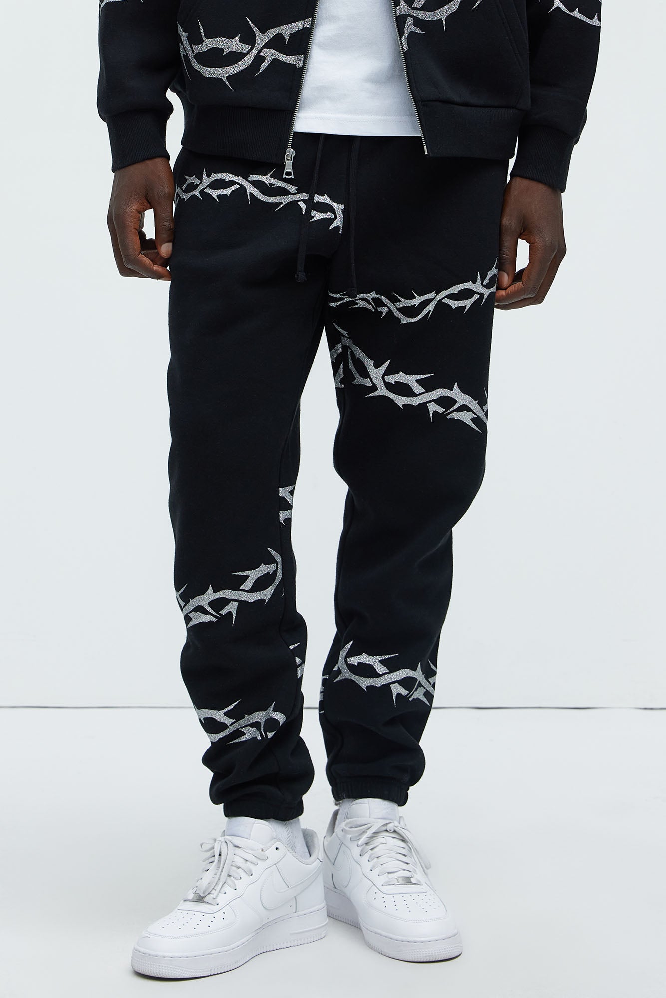 Tyson Barbed Wire Oversized Heavy Jogger - Black Fashion Nova