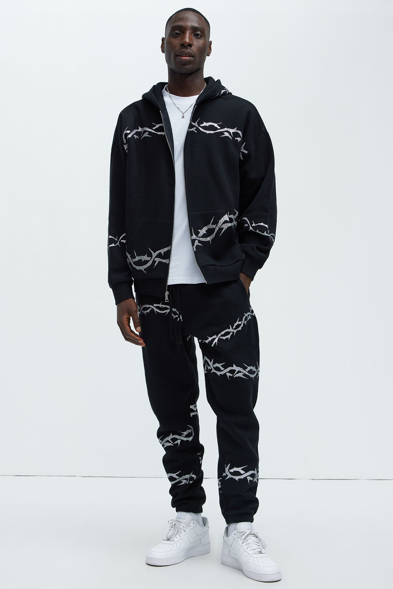Tyson Barbed Wire Oversized Heavy Jogger - Black Fashion Nova