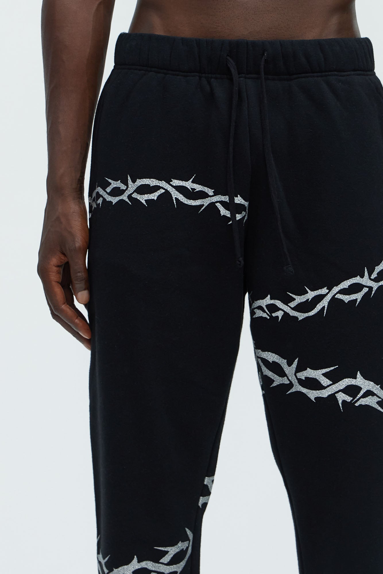 Tyson Barbed Wire Oversized Heavy Jogger - Black Fashion Nova
