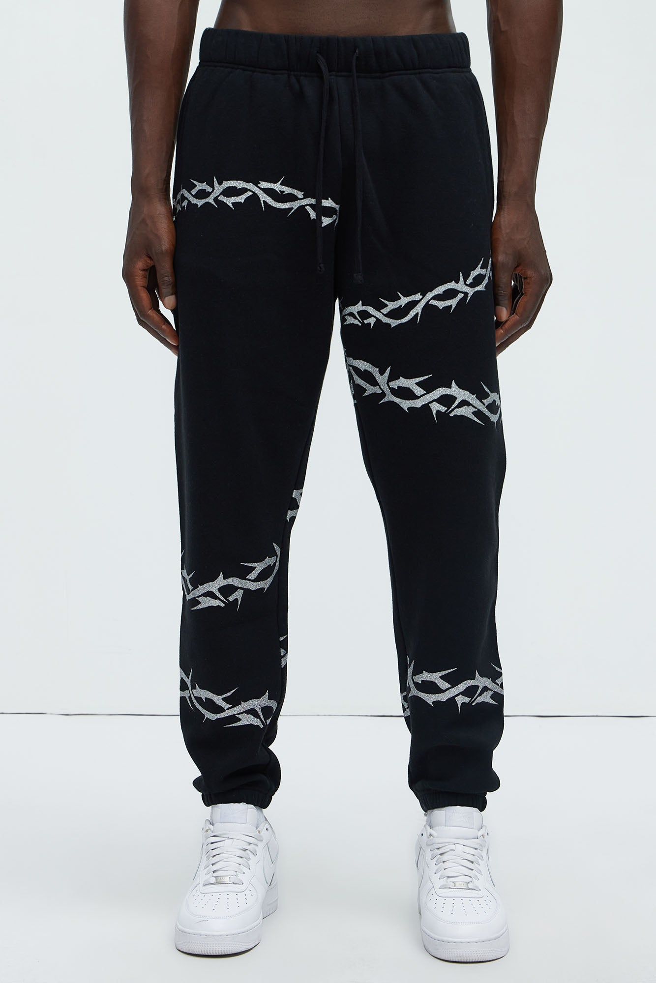 Tyson Barbed Wire Oversized Heavy Jogger - Black Fashion Nova