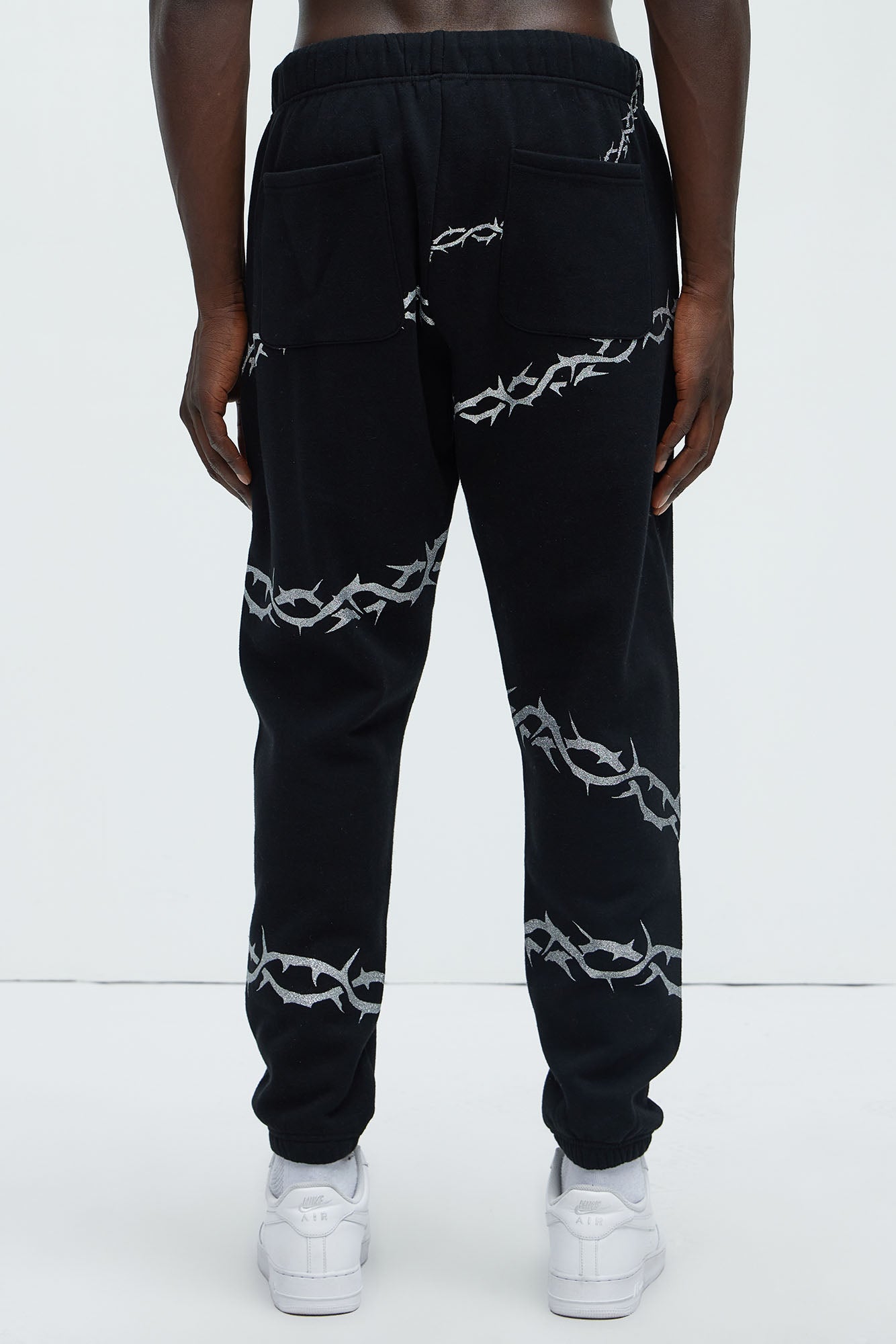 Tyson Barbed Wire Oversized Heavy Jogger - Black Fashion Nova