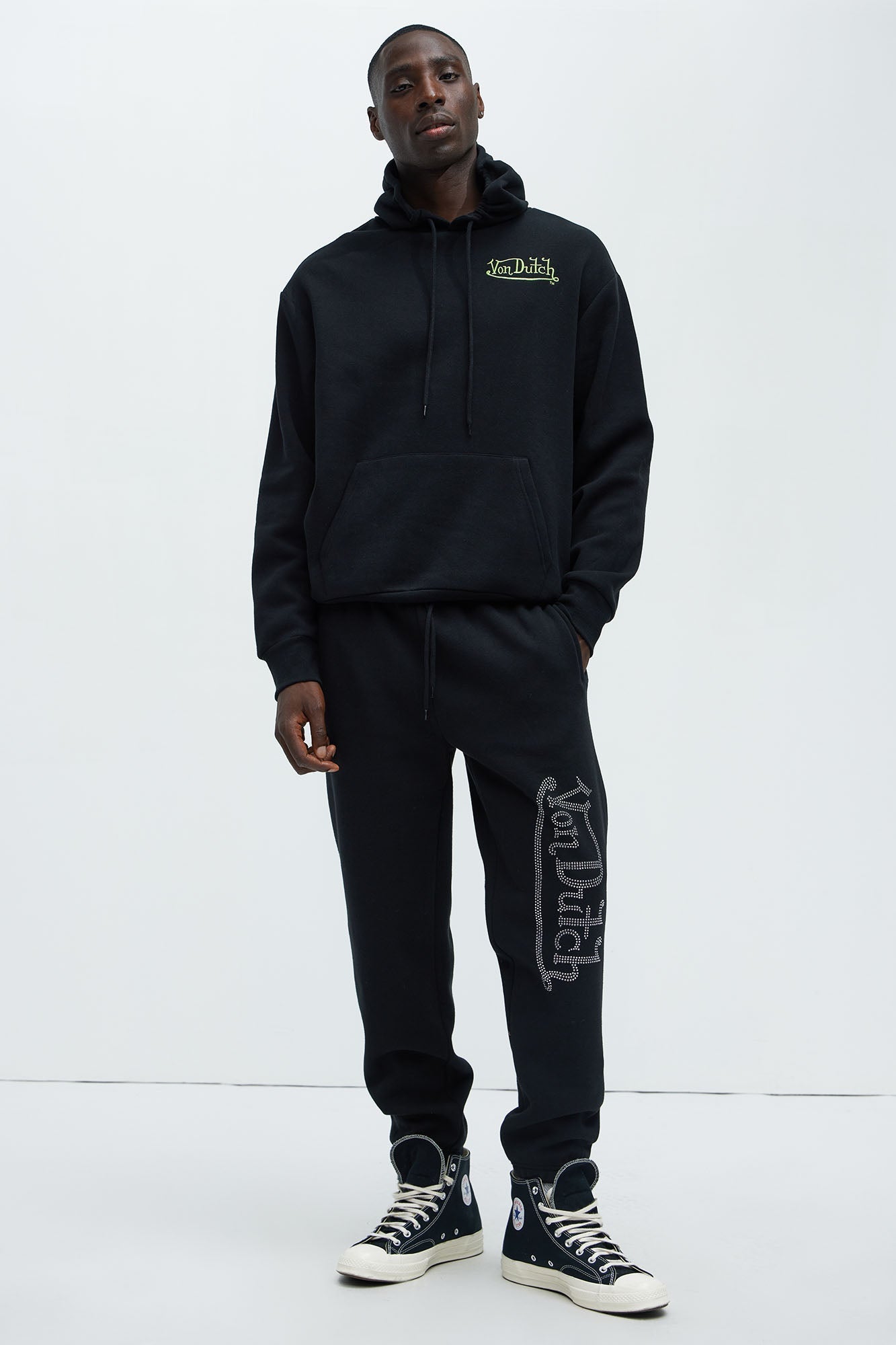 Von Dutch Bling Sweatpants - Black Fashion Nova