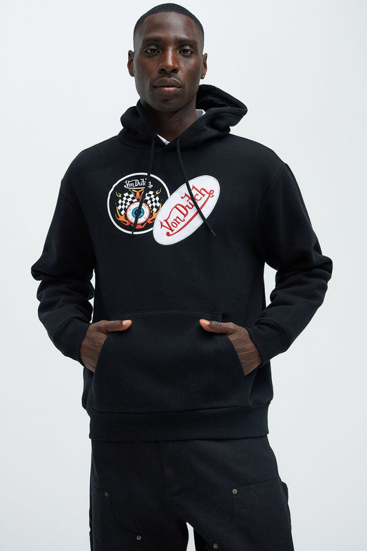 Von Dutch Patches Hoodie - Black Fashion Nova