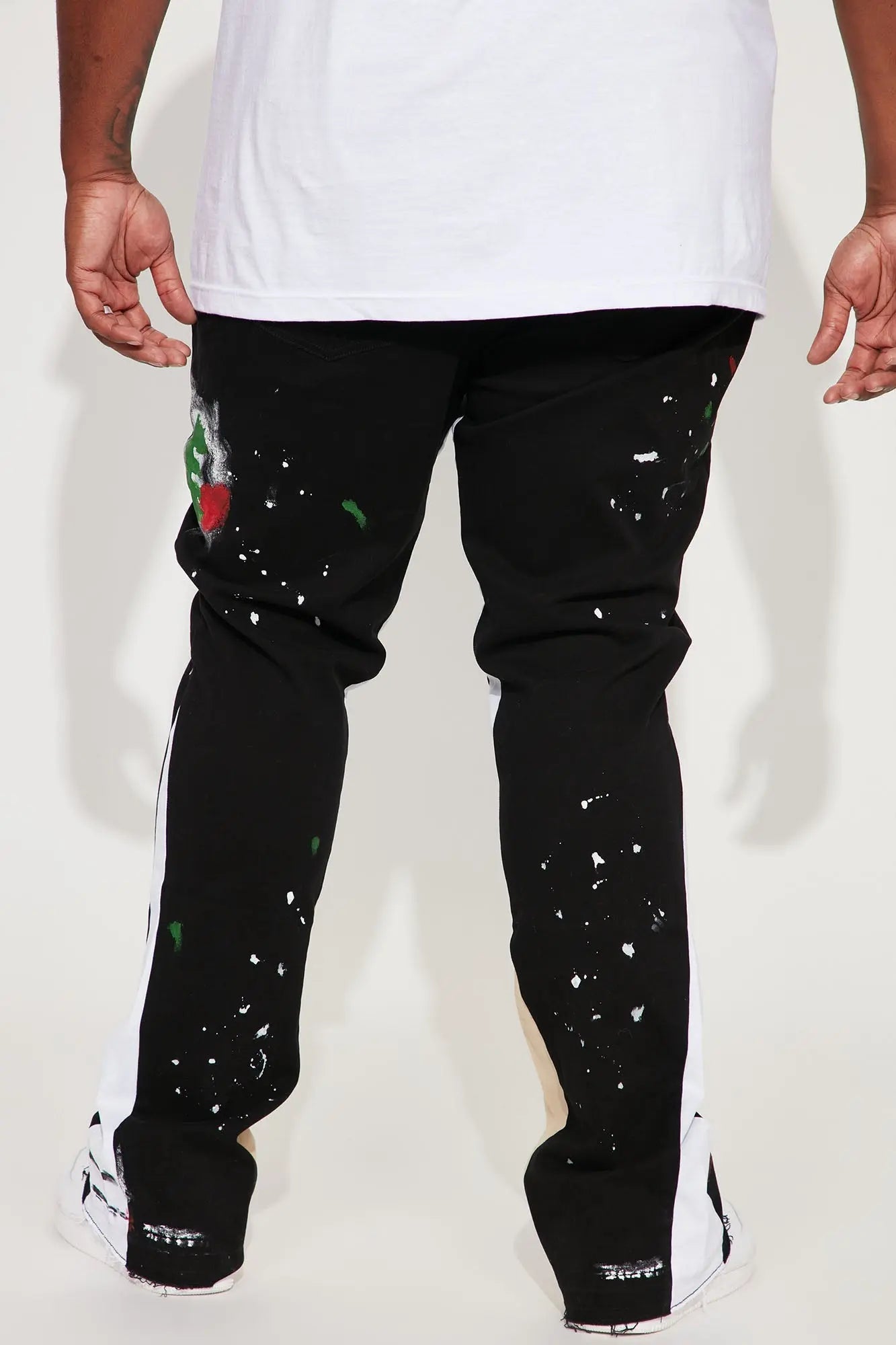 Both Ways Slim Stacked Flared Pants - Black/combo Fashion Nova