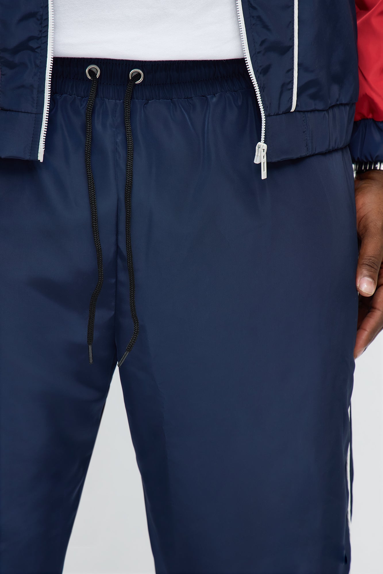 Straight Color Block Club Zipper Pant - Navy/combo Fashion Nova