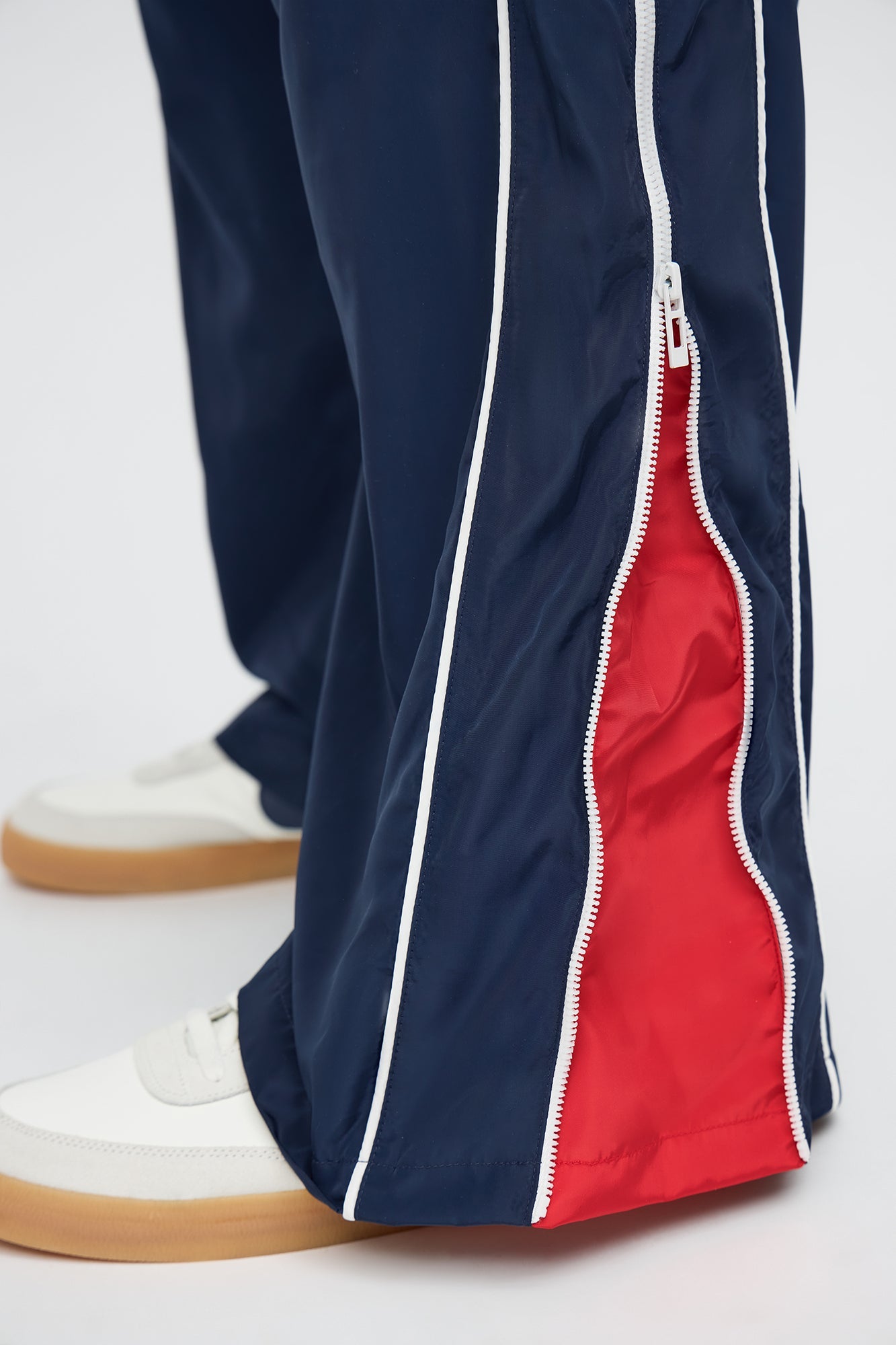 Straight Color Block Club Zipper Pant - Navy/combo Fashion Nova