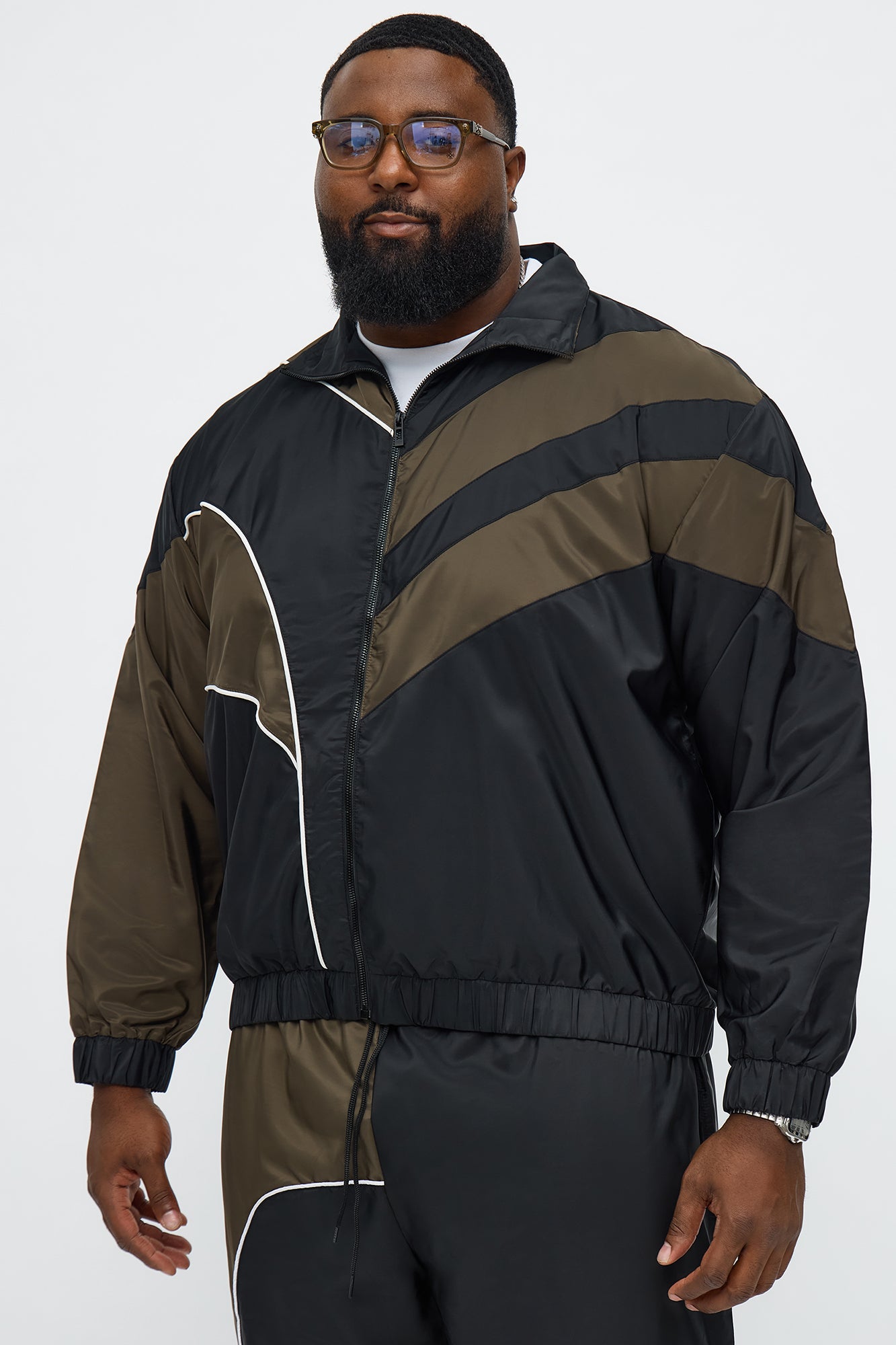 Hang It Up Color Block Windbreaker Jacket - Olive/combo Fashion Nova