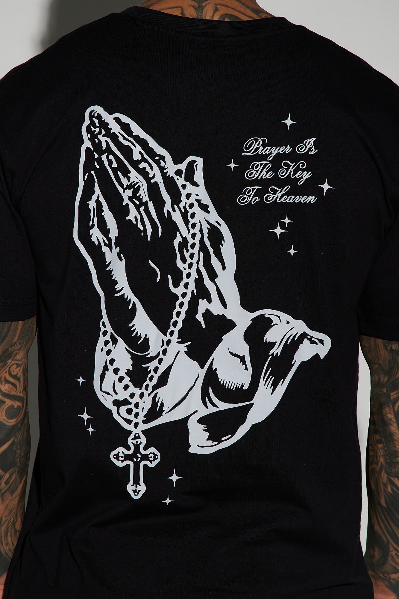 Blessed With Faith Short Sleeve Tee - Black Fashion Nova