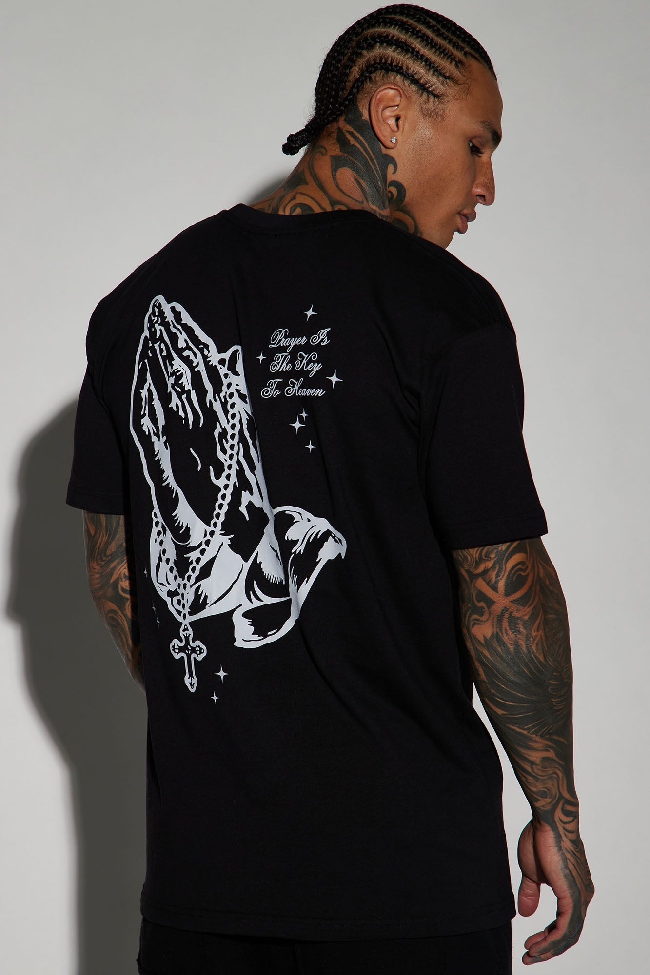 Blessed With Faith Short Sleeve Tee - Black Fashion Nova