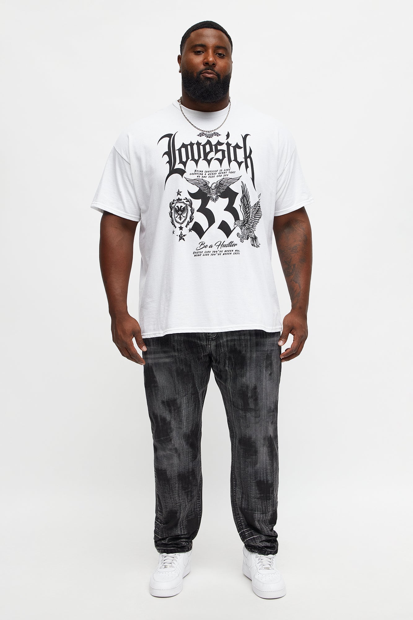 Lovesick Hustler Oversized Short Sleeve Tee - White Fashion Nova