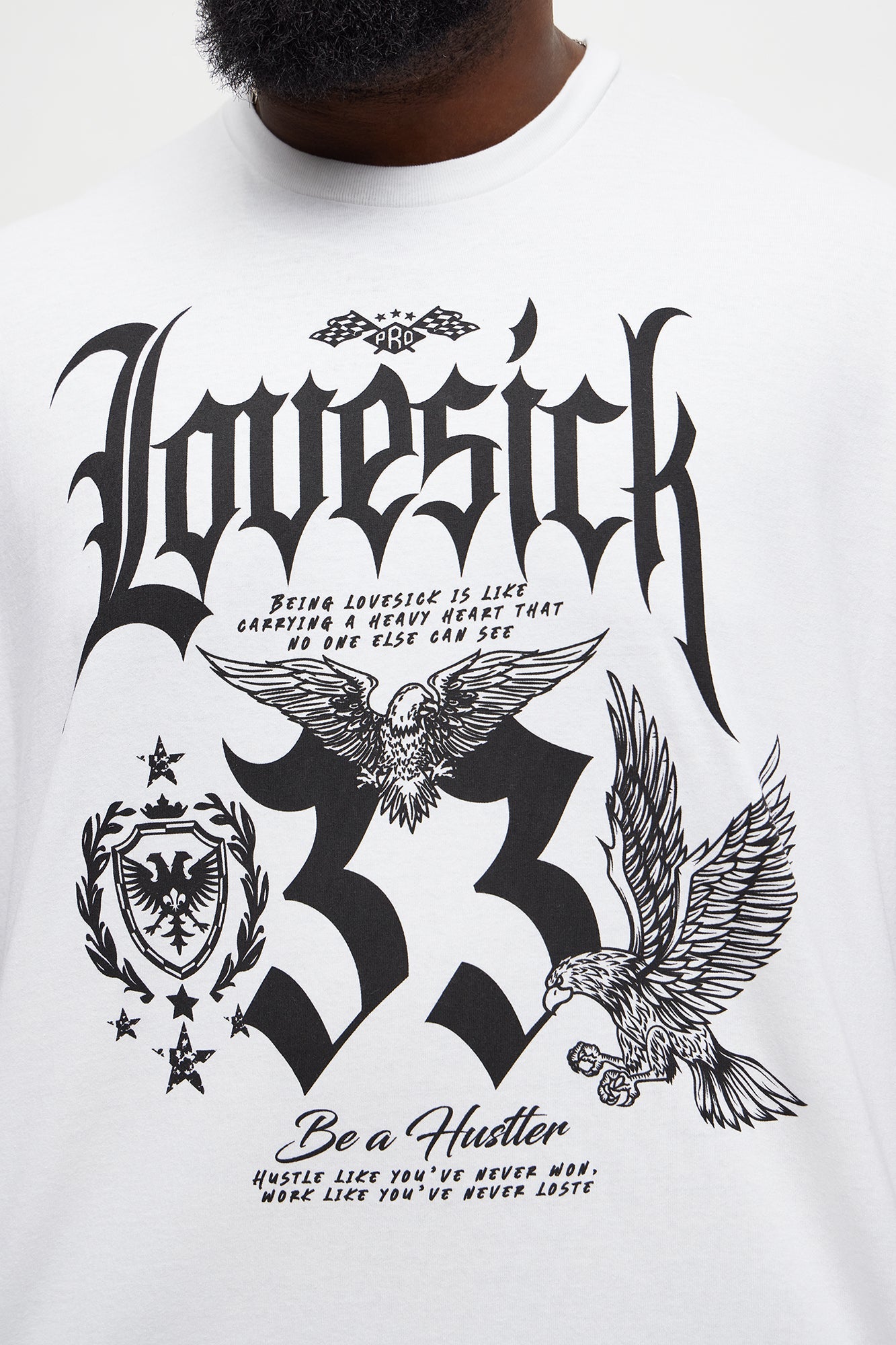 Lovesick Hustler Oversized Short Sleeve Tee - White Fashion Nova