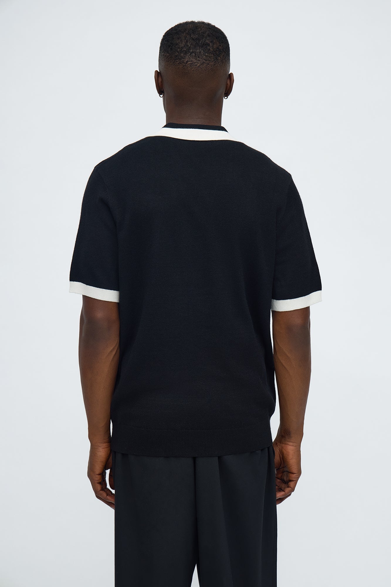 Capri In Fall Knitted Polo - Black/combo Fashion Nova