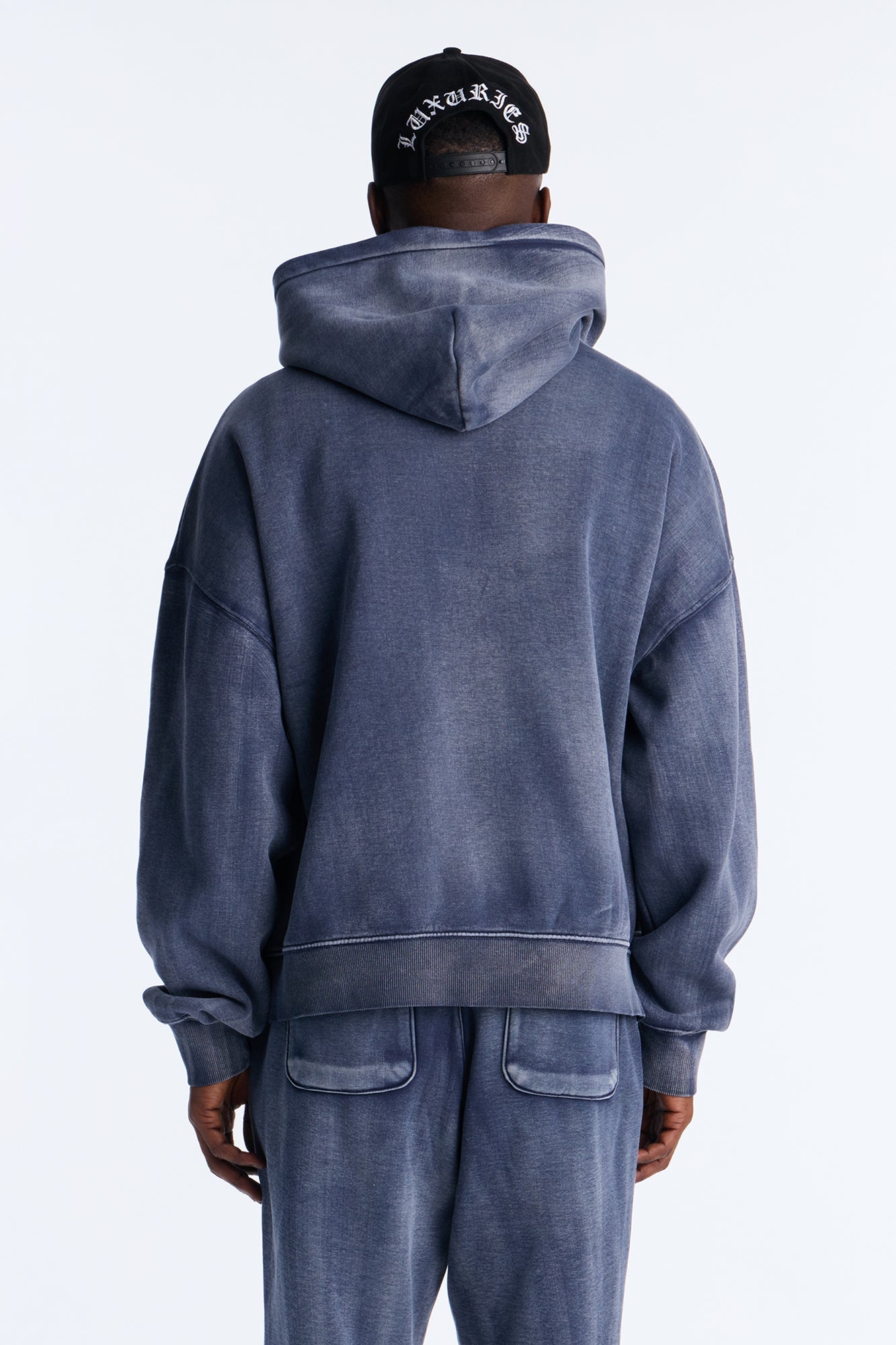 Acid Wash Oversized Heavyweight Hoodie - Navy Fashion Nova
