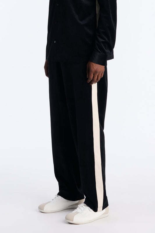 Straight Crescent Track Pant - Black Fashion Nova