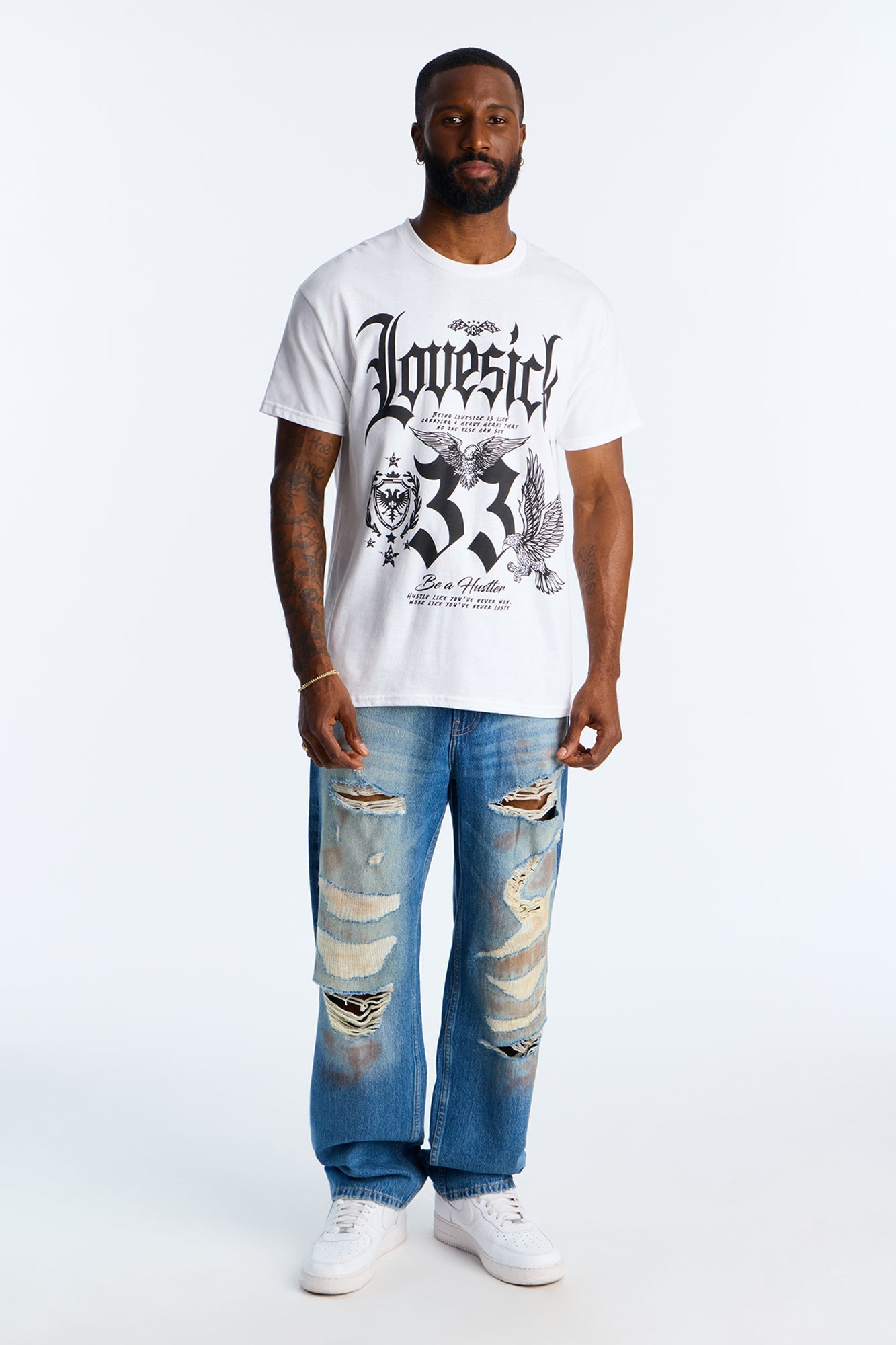 Lovesick Hustler Oversized Short Sleeve Tee - White Fashion Nova