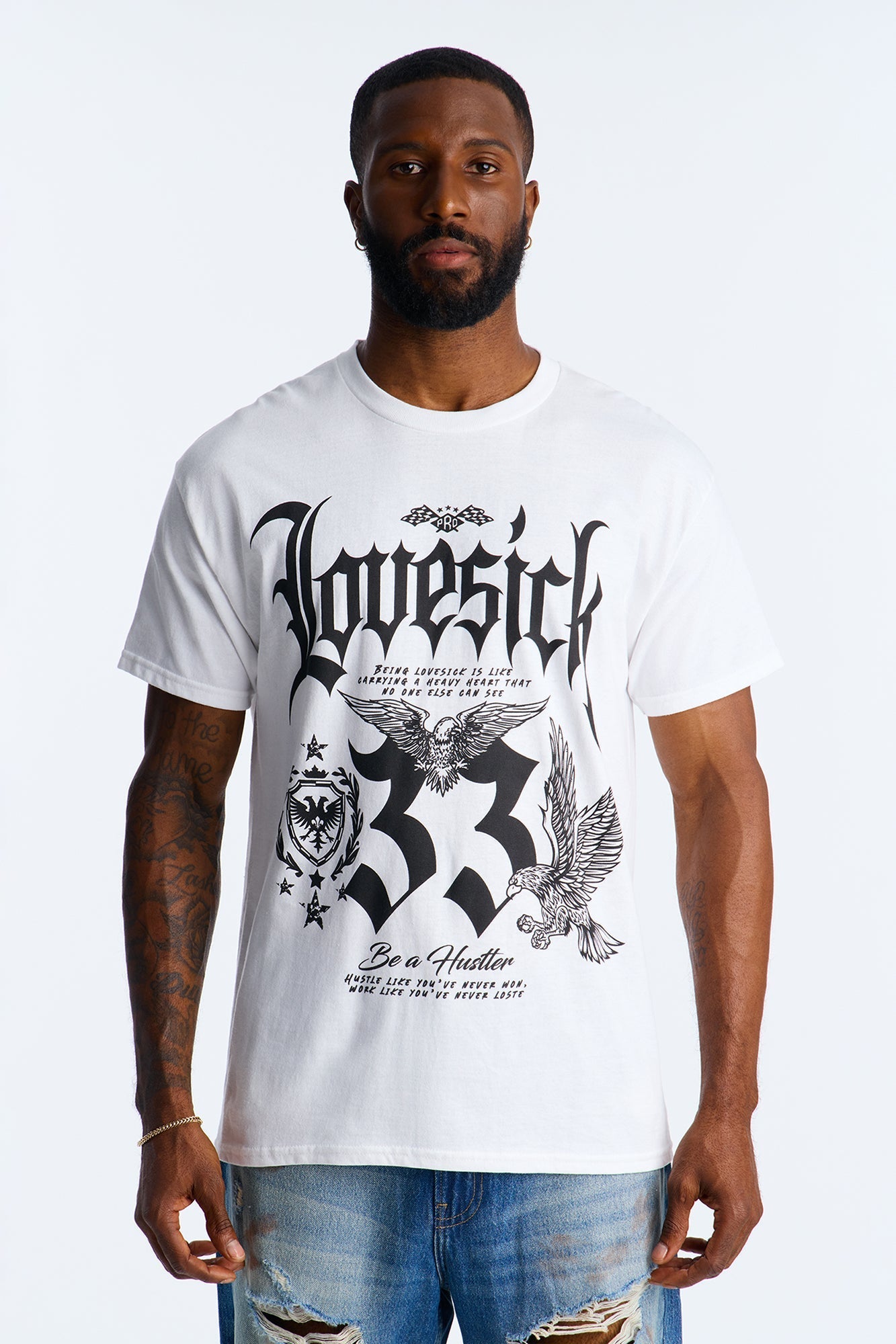Lovesick Hustler Oversized Short Sleeve Tee - White Fashion Nova
